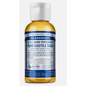 10 Dr Bronner's 18-In-1 Peppermint & Baby Unscented Castile Magic Soap 2 Fl Oz